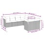 Set de sofás de jardín 8 pzas y cojines ratán sintético gris