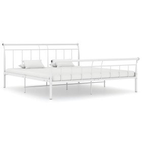 Estructura de cama sin colchón metal blanco 160x200 cm Estructura de cama sin colchón metal blanco 160x200 cm