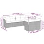 Set de sofás de jardín 8 pzas y cojines ratán sintético gris