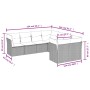Set sofás de jardín 8 piezas y cojines ratán sintético marrón