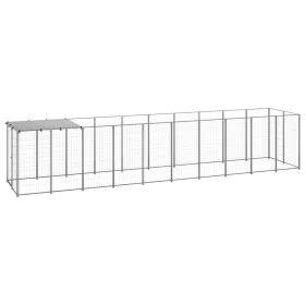 Silberner Zwinger 6,05 m² Stahl von vidaXL, Hundehütten und Zäune - Ref: Foro24-3082204, Preis: 322,66 €, Rabatt: %