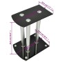 Soporte para altavoz, de cristal negro y aluminio, 2 unidades