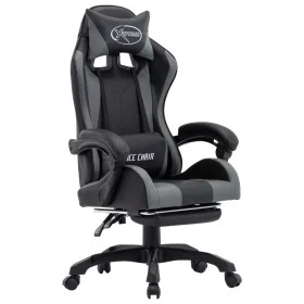 Gaming-Stuhl mit Fußstütze aus grauem und schwarzem Kunstleder von vidaXL, Bürostühle - Ref: Foro24-287990, Preis: 183,11 €, ...