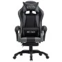 Silla gaming con reposapiés cuero sintético gris y negro de vidaXL, Sillas de oficina - Ref: Foro24-287990, Precio: 183,11 €,...