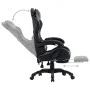 Silla gaming con reposapiés cuero sintético gris y negro de vidaXL, Sillas de oficina - Ref: Foro24-287990, Precio: 183,11 €,...