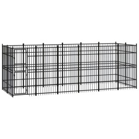 Outdoor steel dog kennel 11.06 m² by vidaXL, Dog kennels and fences - Ref: Foro24-3097960, Price: 853,73 €, Discount: %