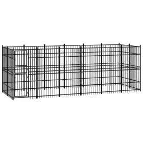 Outdoor steel dog kennel 11.06 m² by vidaXL, Dog kennels and fences - Ref: Foro24-3097960, Price: 853,73 €, Discount: %