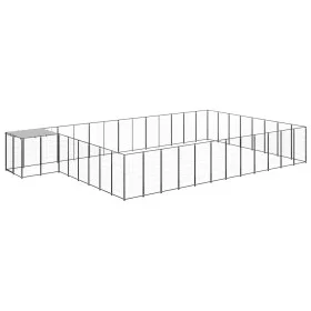 Schwarzer Zwinger 30,25 m² aus Stahl von vidaXL, Hundehütten und Zäune - Ref: Foro24-3082230, Preis: 649,30 €, Rabatt: %