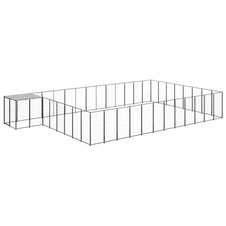 Schwarzer Zwinger 30,25 m² aus Stahl von vidaXL, Hundehütten und Zäune - Ref: Foro24-3082230, Preis: 661,05 €, Rabatt: %