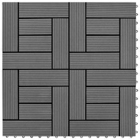 Set of 11 gray WPC tiles 30 x 30 cm, 1 square meter by vidaXL, Floors and carpets - Ref: Foro24-41551, Price: 53,77 €, Discou...