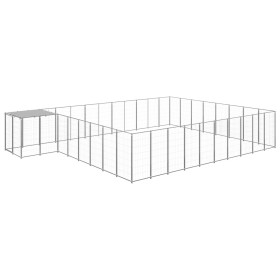 Silberner Zwinger 25,41 m² Stahl von vidaXL, Hundehütten und Zäune - Ref: Foro24-3082235, Preis: 525,21 €, Rabatt: %