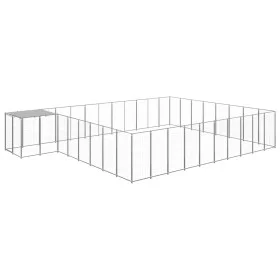 Silver kennel 25.41 m² steel by vidaXL, Dog kennels and fences - Ref: Foro24-3082235, Price: 521,00 €, Discount: %
