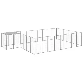 Perrera plateada 15,73 m² acero by vidaXL, Dog kennels and fences - Ref: Foro24-3082221, Price: 420,85 €, Discount: %