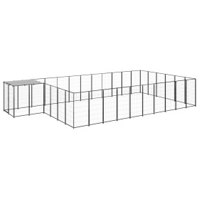 Schwarzer Zwinger 19,36 m² aus Stahl von vidaXL, Hundehütten und Zäune - Ref: Foro24-3082215, Preis: 542,01 €, Rabatt: %