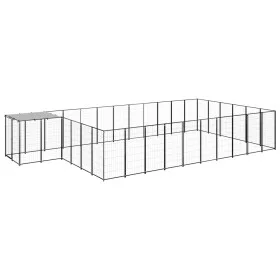 Schwarzer Zwinger 19,36 m² aus Stahl von vidaXL, Hundehütten und Zäune - Ref: Foro24-3082215, Preis: 532,16 €, Rabatt: %