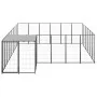 Black kennel 12.1 m² steel by vidaXL, Dog kennels and fences - Ref: Foro24-3082213, Price: 421,67 €, Discount: %
