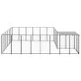 Black kennel 12.1 m² steel by vidaXL, Dog kennels and fences - Ref: Foro24-3082213, Price: 421,67 €, Discount: %