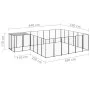 Black kennel 12.1 m² steel by vidaXL, Dog kennels and fences - Ref: Foro24-3082213, Price: 421,67 €, Discount: %