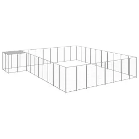 Silberner Zwinger 25,41 m² Stahl von vidaXL, Hundehütten und Zäune - Ref: Foro24-3082246, Preis: 521,00 €, Rabatt: %