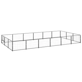 Steel kennel 18 m² black by vidaXL, Dog kennels and fences - Ref: Foro24-3082130, Price: 318,88 €, Discount: %