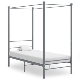 Estructura de cama con dosel sin colchón metal gris 90x200 cm en Camas y somieres | Comprar online en Foro24