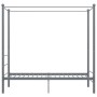 Estructura de cama con dosel sin colchón metal gris 90x200 cm