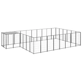 Black kennel 15.73 m² steel by vidaXL, Dog kennels and fences - Ref: Foro24-3082214, Price: 496,83 €, Discount: %