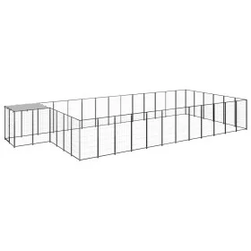 Schwarzer Zwinger 22,99 m² Stahl von vidaXL, Hundehütten und Zäune - Ref: Foro24-3082216, Preis: 618,69 €, Rabatt: %