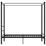 Estructura de cama con dosel sin colchón metal negro 100x200 cm