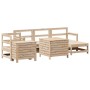 Juego de sofás de jardín 7 piezas madera maciza de pino
