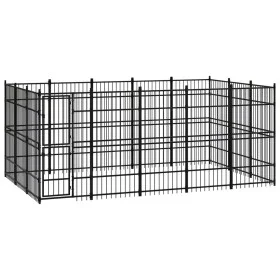 Outdoor steel dog kennel 13.82 m² by vidaXL, Dog kennels and fences - Ref: Foro24-3097976, Price: 853,73 €, Discount: %