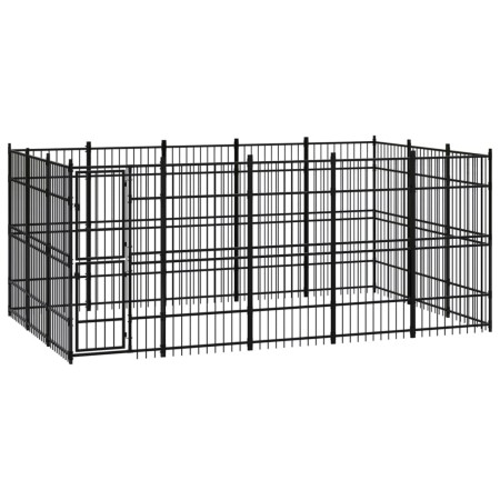Stahlzwinger für den Außenbereich 13,82 m² von vidaXL, Hundehütten und Zäune - Ref: Foro24-3097976, Preis: 853,73 €, Rabatt: %