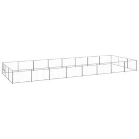 Silberner Zwinger 24 m² Stahl von vidaXL, Hundehütten und Zäune - Ref: Foro24-3082140, Preis: 343,39 €, Rabatt: %