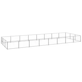 Silver dog kennel 24 m² steel by vidaXL, Dog kennels and fences - Ref: Foro24-3082140, Price: 337,00 €, Discount: %