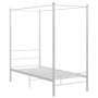 Estructura cama con dosel sin colchón metal blanco 100x200 cm