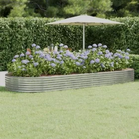 Jardinera arriate acero recubrimiento polvo plata 373x140x36 cm de vidaXL, Maceteros y jardineras - Ref: Foro24-319037, Preci...