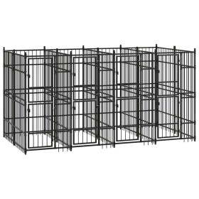Steel outdoor kennel 7.37 m² by vidaXL, Dog kennels and fences - Ref: Foro24-3097939, Price: 971,45 €, Discount: %