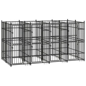 Steel outdoor kennel 7.37 m² by vidaXL, Dog kennels and fences - Ref: Foro24-3097939, Price: 971,45 €, Discount: %