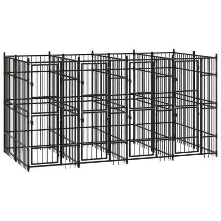 Steel outdoor kennel 7.37 m² by vidaXL, Dog kennels and fences - Ref: Foro24-3097939, Price: 971,45 €, Discount: %