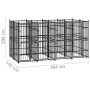 Stahl-Außenzwinger 7,37 m² von vidaXL, Hundehütten und Zäune - Ref: Foro24-3097939, Preis: 971,45 €, Rabatt: %