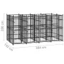 Steel outdoor kennel 7.37 m² by vidaXL, Dog kennels and fences - Ref: Foro24-3097939, Price: 971,45 €, Discount: %