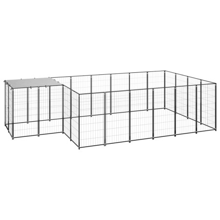 Schwarzer Zwinger 8,47 m² Stahl von vidaXL, Hundehütten und Zäune - Ref: Foro24-3082206, Preis: 380,94 €, Rabatt: %