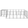 Black dog kennel 8.47 m² steel by vidaXL, Dog kennels and fences - Ref: Foro24-3082206, Price: 374,39 €, Discount: %