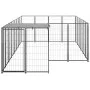 Black dog kennel 8.47 m² steel by vidaXL, Dog kennels and fences - Ref: Foro24-3082206, Price: 374,39 €, Discount: %