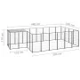 Black dog kennel 8.47 m² steel by vidaXL, Dog kennels and fences - Ref: Foro24-3082206, Price: 374,39 €, Discount: %