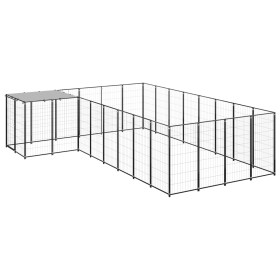 Schwarzer Zwinger 10,89 m² aus Stahl von vidaXL, Hundehütten und Zäune - Ref: Foro24-3082226, Preis: 430,48 €, Rabatt: %