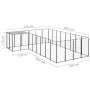 Black kennel 10.89 m² steel by vidaXL, Dog kennels and fences - Ref: Foro24-3082226, Price: 421,67 €, Discount: %