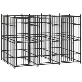 Steel outdoor kennel 5.53 m² by vidaXL, Dog kennels and fences - Ref: Foro24-3097938, Price: 764,72 €, Discount: %