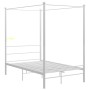 Estructura de cama con dosel sin colchón metal blanco 140x200cm
