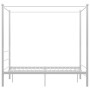 Estructura de cama con dosel sin colchón metal blanco 140x200cm